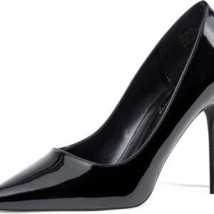 Women's Pointed Toe High Heels Leather Pumps 4 Inch Stilettos Elegant Party